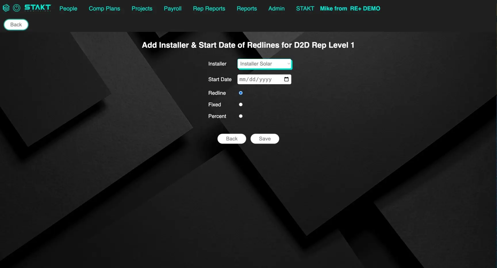 STAKT Add Installer and Start Date of Redlines for D2D Rep Level 1 screen